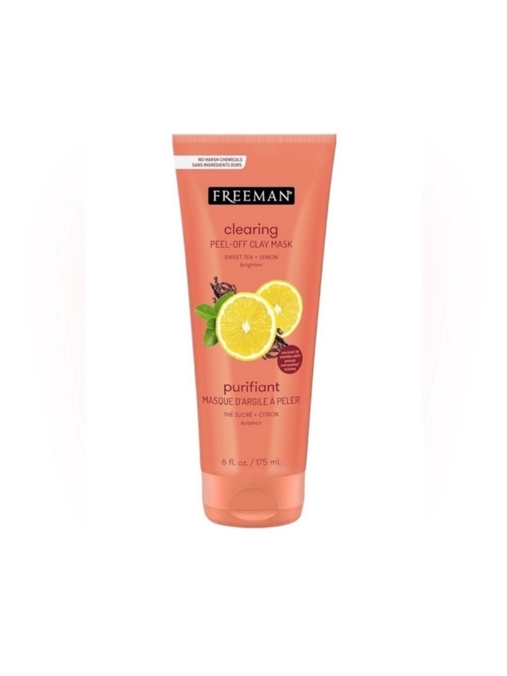New Freeman Clearing Sweet Tea & Lemon Peel-Off Clay Facial Mask, Antioxidant
